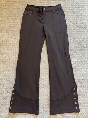 Athleta Snow Cruiser fleece-lined ski pants Flared Snap Hem Active Pants size 8